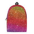 Rainbow (NOT Real) Glitter Artwork Print School Backpack