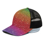 Rainbow Glitter Artwork Print (NOT Real Glitter) Black Mesh Trucker Cap