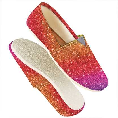 Rainbow Glitter Artwork Print (NOT Real Glitter) Casual Shoes