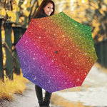 Rainbow Glitter Artwork Print (NOT Real Glitter) Foldable Umbrella