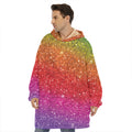 Rainbow (NOT Real) Glitter Artwork Print Hoodie Blanket