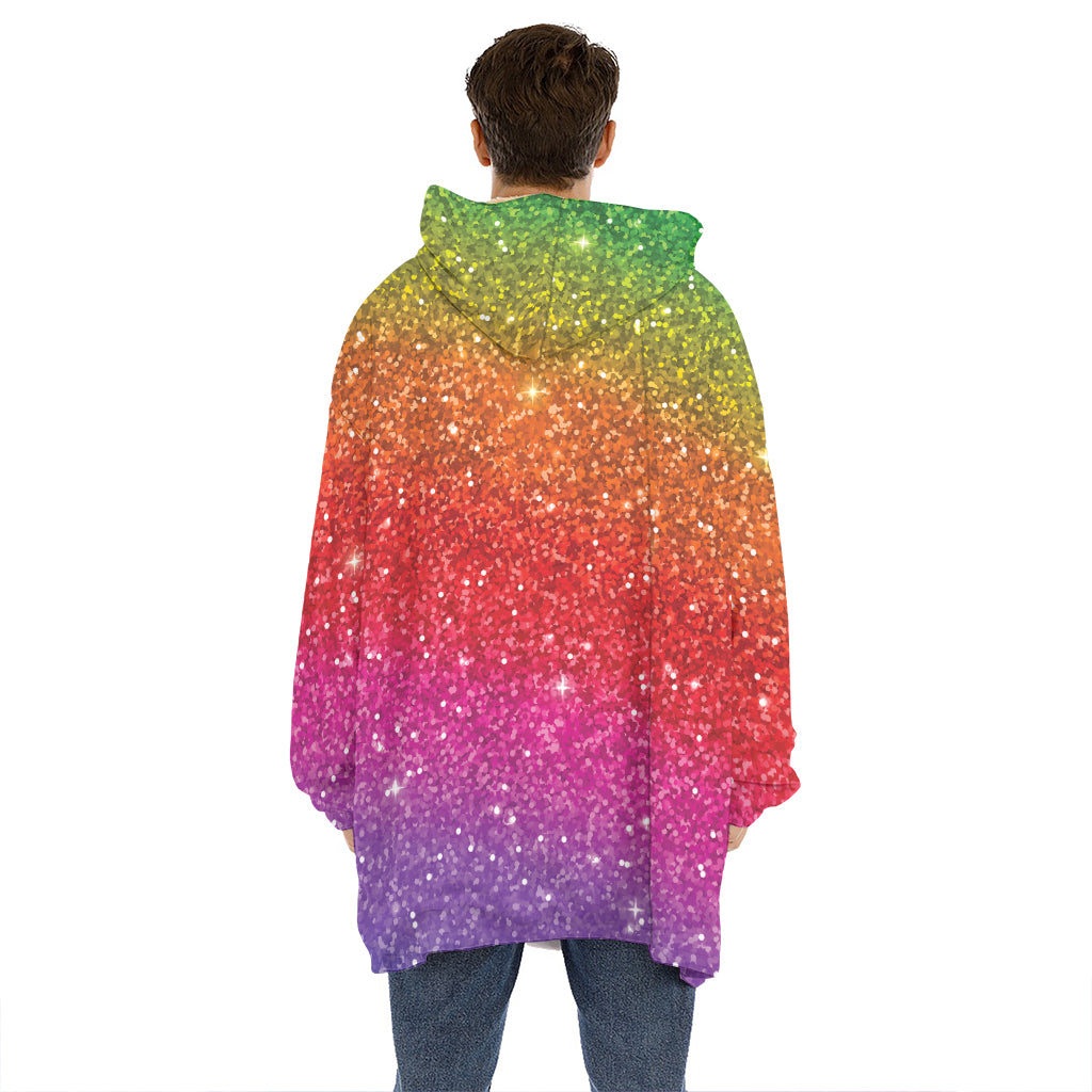 Rainbow Glitter Artwork Print (NOT Real Glitter) Hoodie Blanket