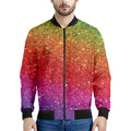Rainbow (NOT Real) Glitter Artwork Print Men's Bomber Jacket