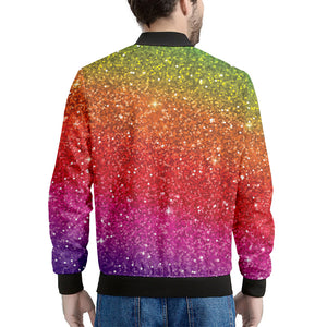 Rainbow Glitter Artwork Print (NOT Real Glitter) Men's Bomber Jacket