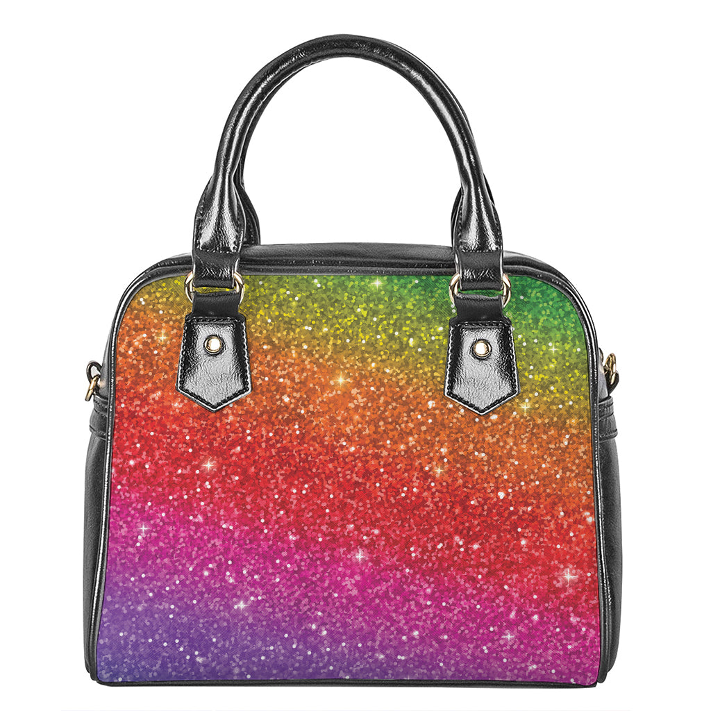 Rainbow Glitter Artwork Print (NOT Real Glitter) Shoulder Handbag