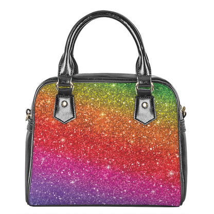 Rainbow Glitter Artwork Print (NOT Real Glitter) Shoulder Handbag