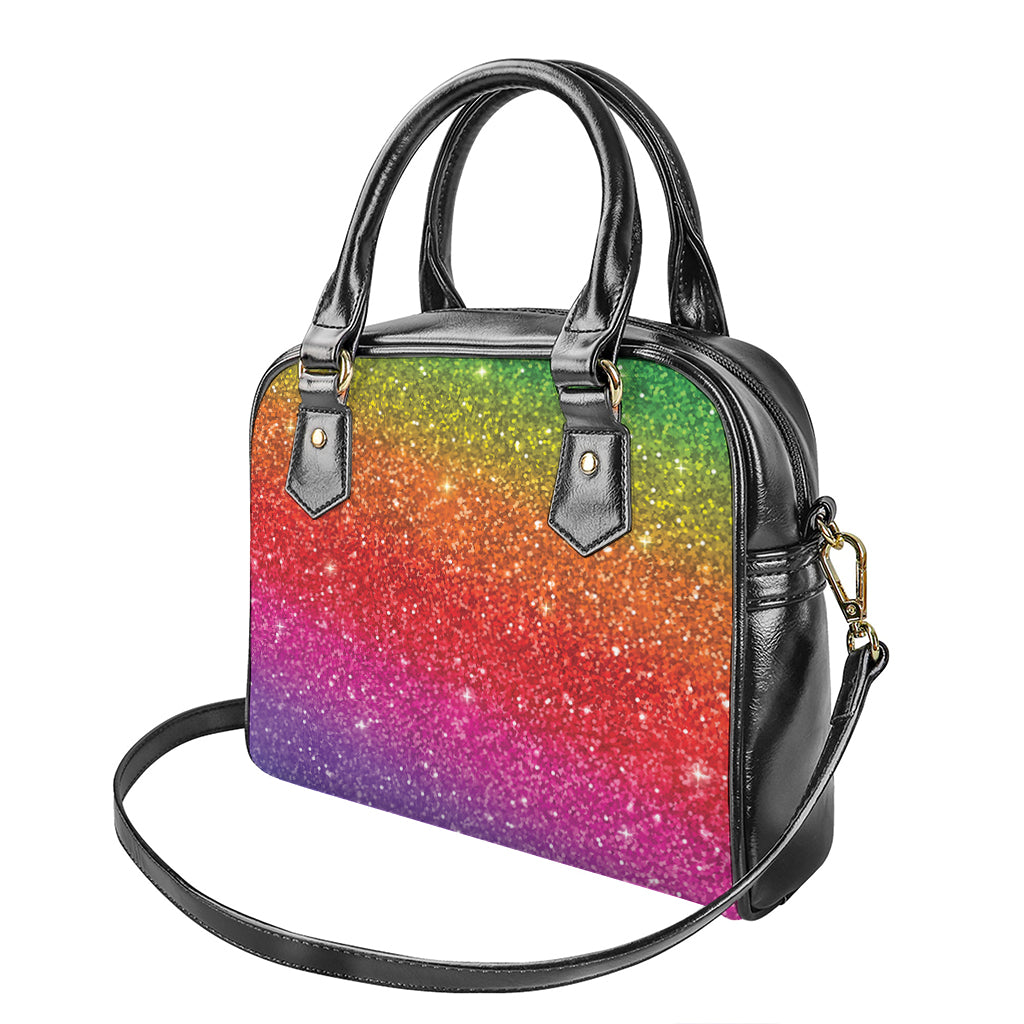 Rainbow Glitter Artwork Print (NOT Real Glitter) Shoulder Handbag