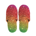 Rainbow (NOT Real) Glitter Artwork Print Slippers