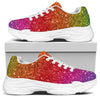 Rainbow Glitter Artwork Print (NOT Real Glitter) White Chunky Shoes