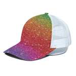 Rainbow Glitter Artwork Print (NOT Real Glitter) White Mesh Trucker Cap
