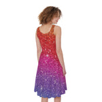 Rainbow Glitter Artwork Print (NOT Real Glitter) Women's Sleeveless Dress