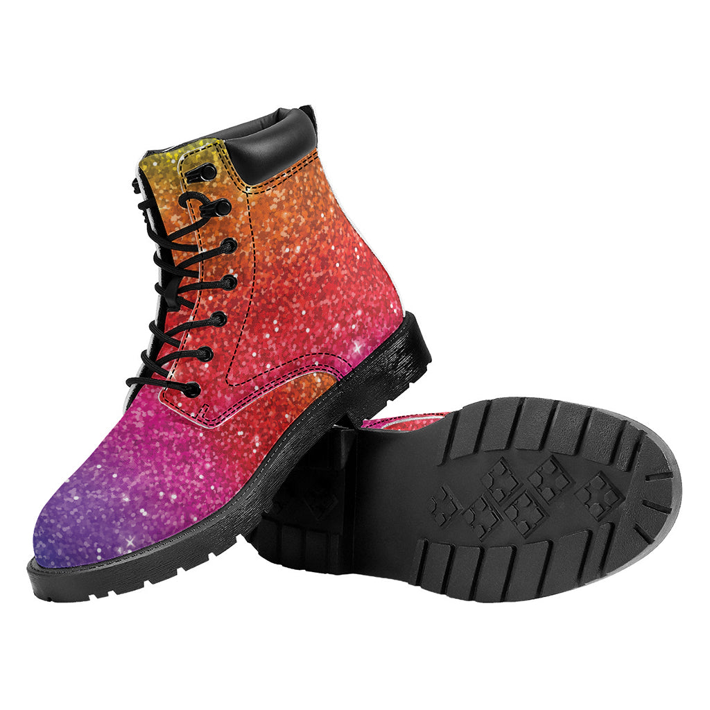 Rainbow Glitter Artwork Print (NOT Real Glitter) Work Boots
