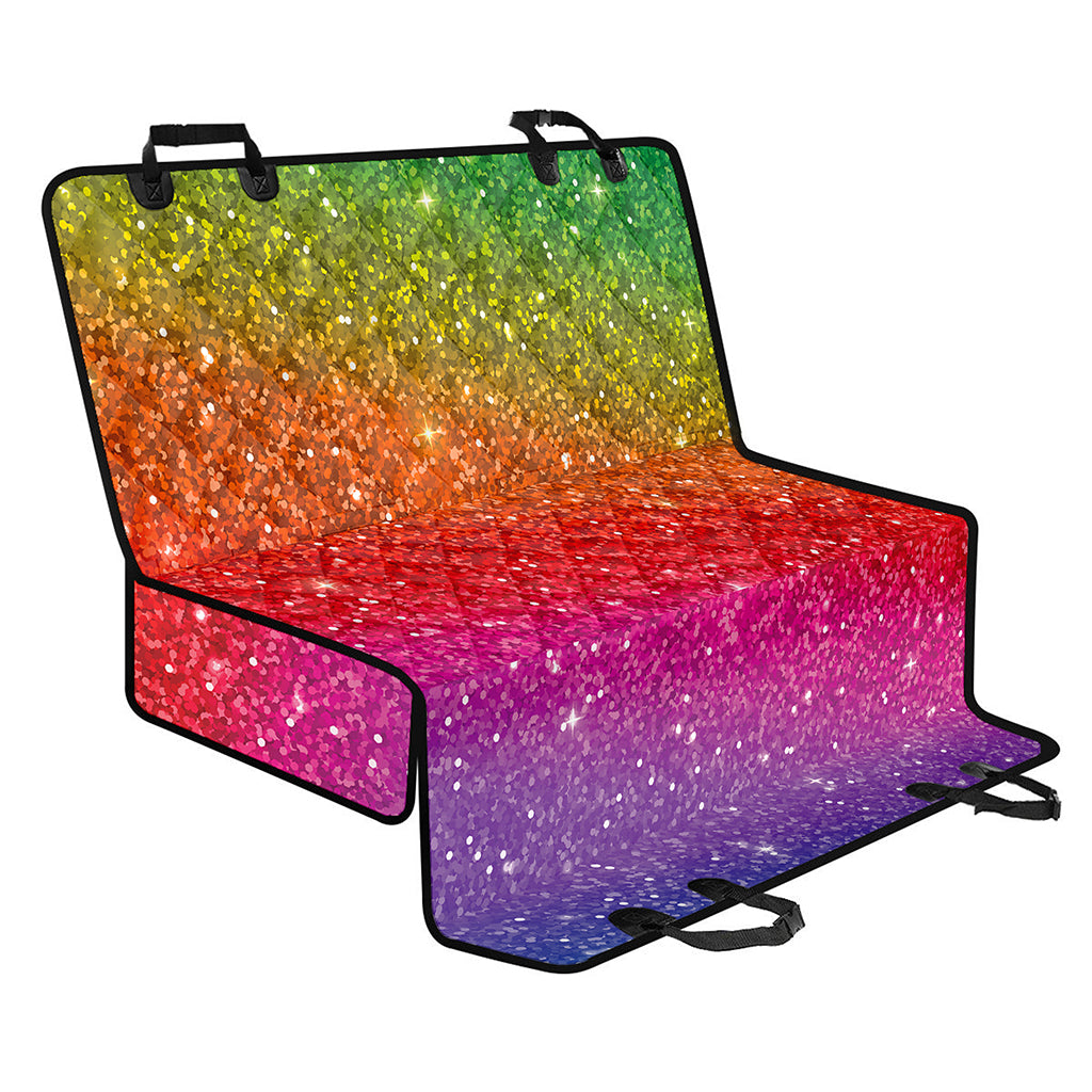 Rainbow (NOT Real) Glitter Artwork Print Pet Car Back Seat Cover