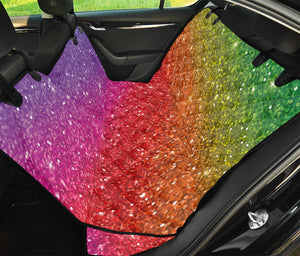 Rainbow (NOT Real) Glitter Artwork Print Pet Car Back Seat Cover