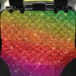 Rainbow (NOT Real) Glitter Artwork Print Pet Car Back Seat Cover