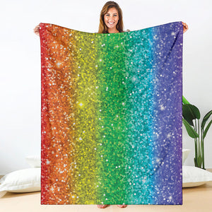 Rainbow (NOT Real) Glitter Print Blanket