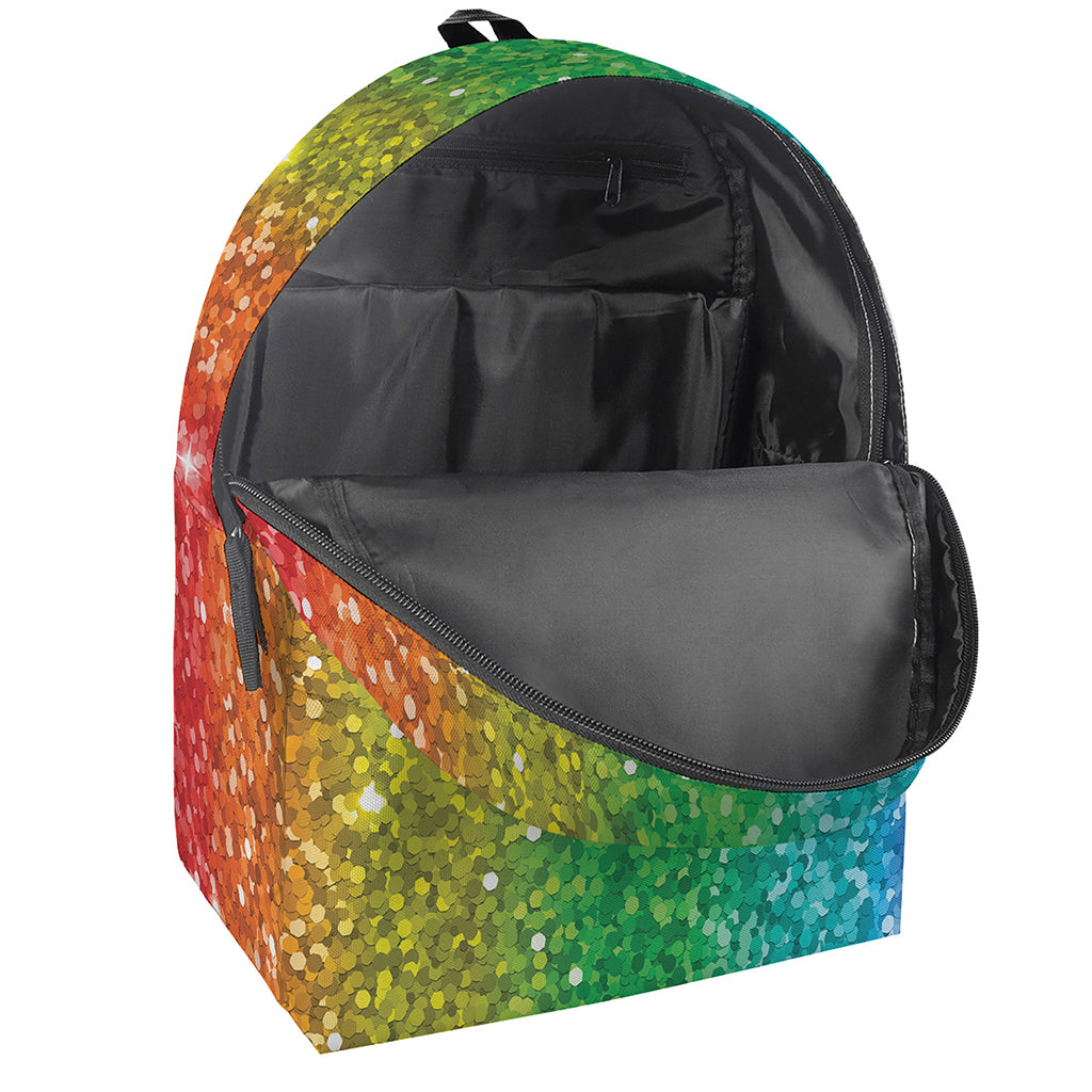 Rainbow Glitter Print (NOT Real Glitter) Backpack