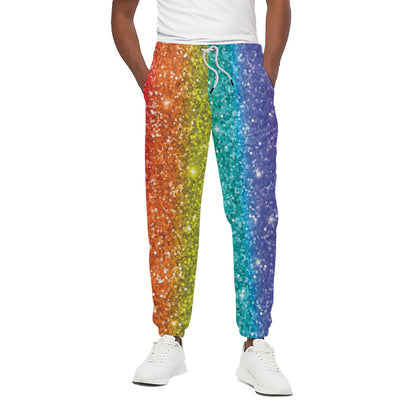 Rainbow Glitter Print (NOT Real Glitter) Cotton Pants