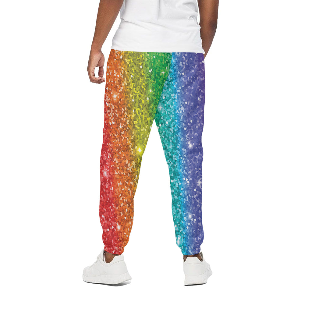 Rainbow Glitter Print (NOT Real Glitter) Cotton Pants