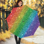 Rainbow Glitter Print (NOT Real Glitter) Foldable Umbrella