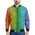 Rainbow (NOT Real) Glitter Print Men's Bomber Jacket