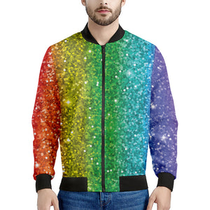 Rainbow (NOT Real) Glitter Print Men's Bomber Jacket – GearFrost