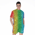 Rainbow (NOT Real) Glitter Print Men's Romper