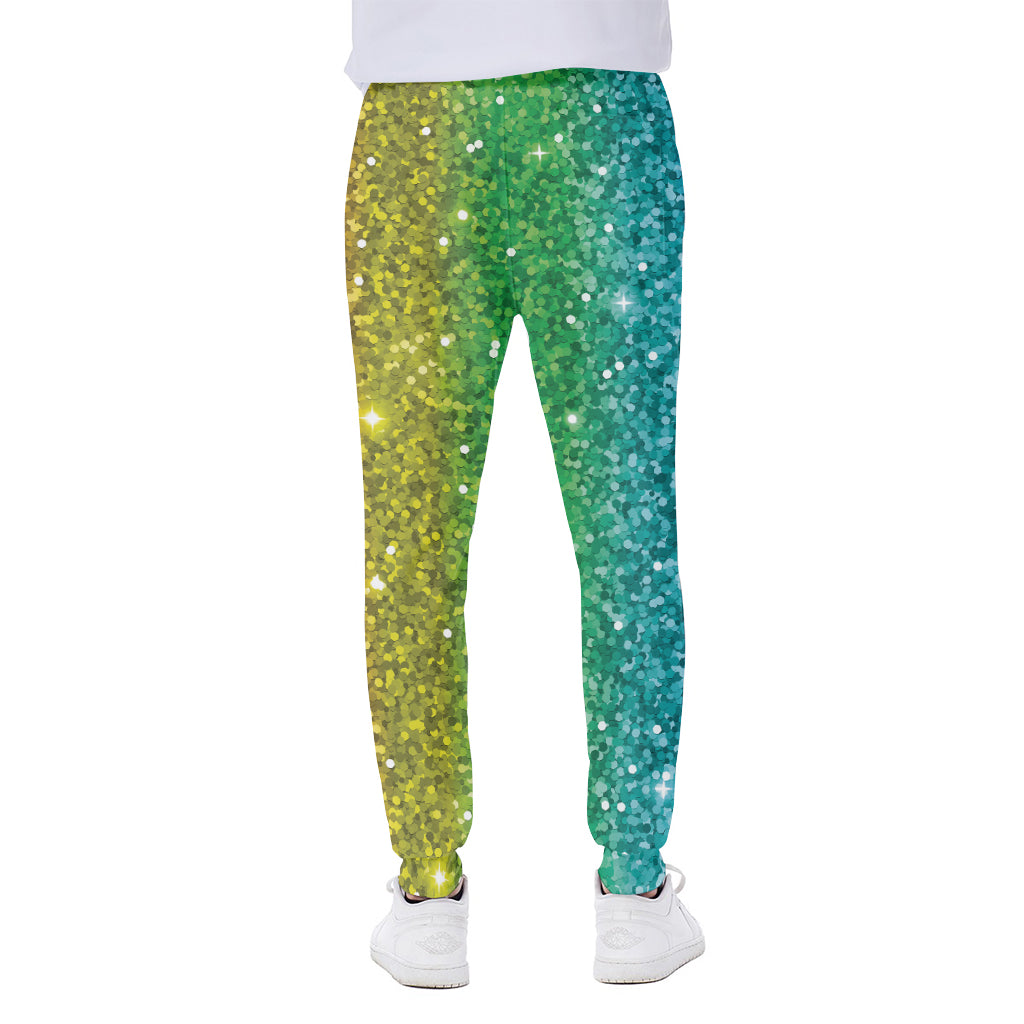 Rainbow Glitter Print (NOT Real Glitter) Scuba Joggers