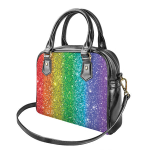 Rainbow Glitter Print (NOT Real Glitter) Shoulder Handbag