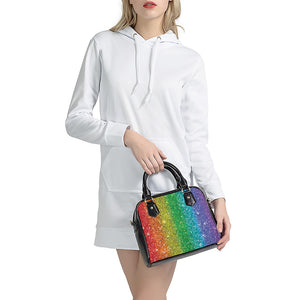 Rainbow Glitter Print (NOT Real Glitter) Shoulder Handbag