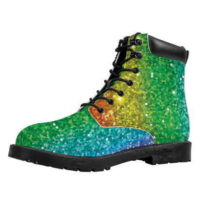 Rainbow Glitter Print (NOT Real Glitter) Work Boots