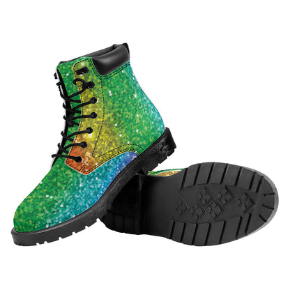 Rainbow Glitter Print (NOT Real Glitter) Work Boots