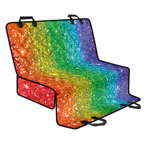 Rainbow (NOT Real) Glitter Print Pet Car Back Seat Cover