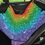 Rainbow (NOT Real) Glitter Print Pet Car Back Seat Cover