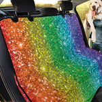 Rainbow (NOT Real) Glitter Print Pet Car Back Seat Cover