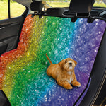 Rainbow (NOT Real) Glitter Print Pet Car Back Seat Cover