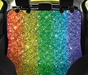 Rainbow (NOT Real) Glitter Print Pet Car Back Seat Cover