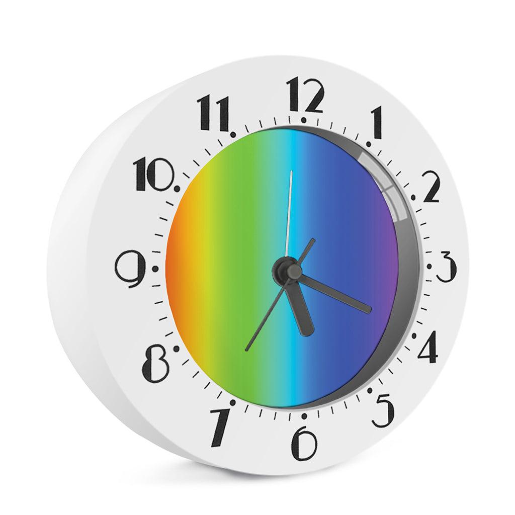 Rainbow Gradient Print Alarm Clock