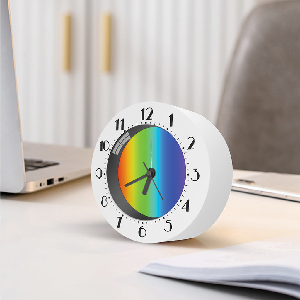 Rainbow Gradient Print Alarm Clock