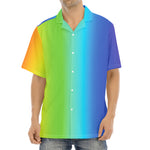 Rainbow Gradient Print Aloha Shirt