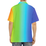 Rainbow Gradient Print Aloha Shirt