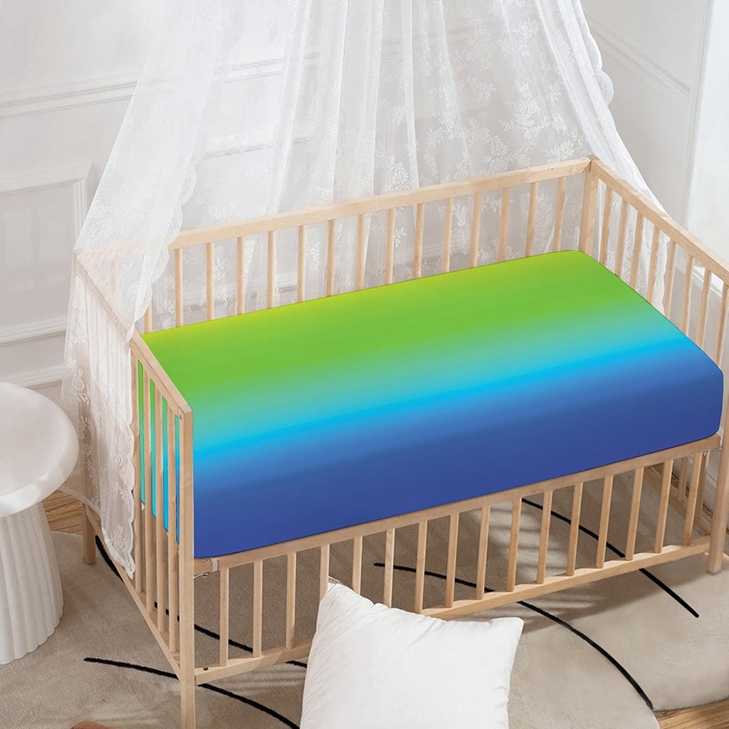 Rainbow Gradient Print Baby Crib Sheet