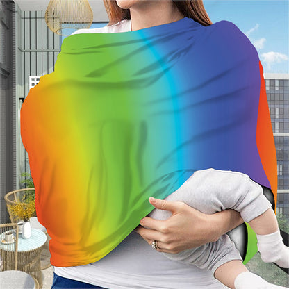 Rainbow Gradient Print Baby Seat Cover