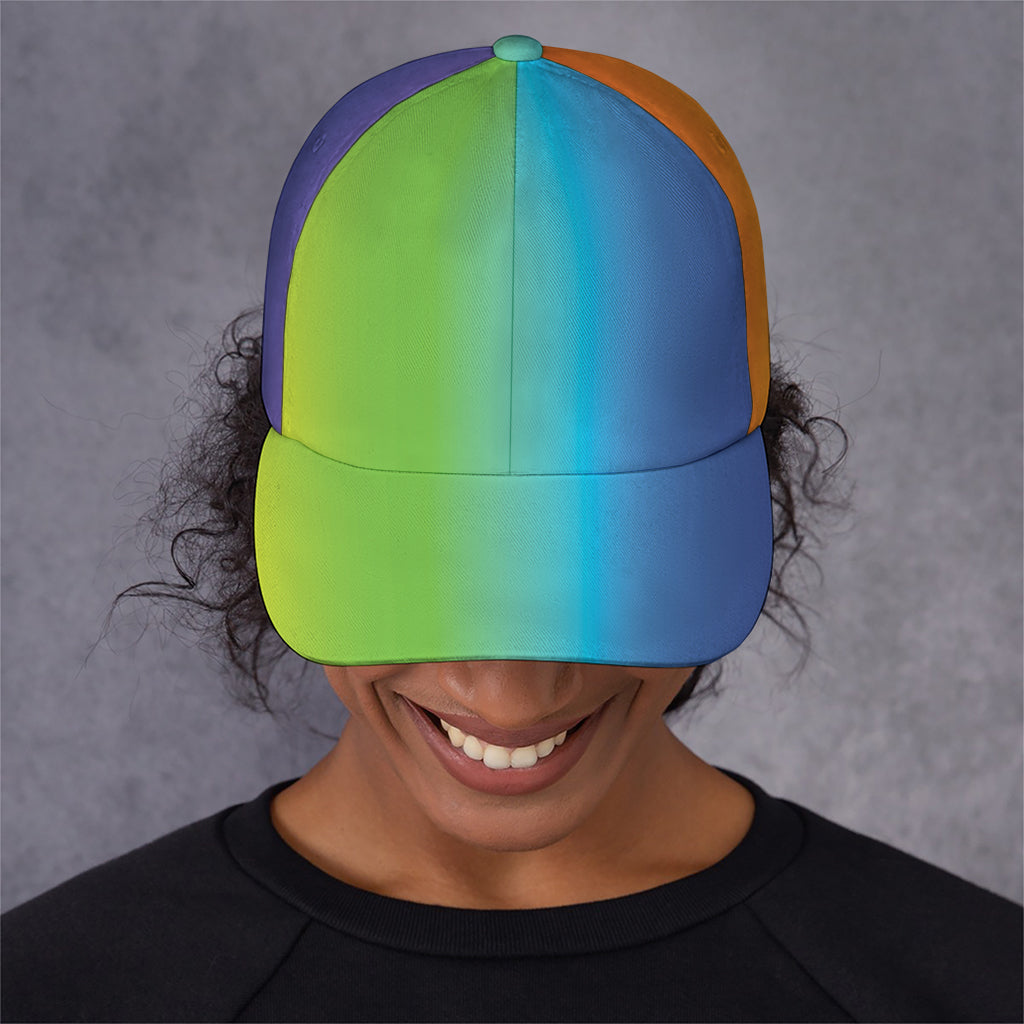 Rainbow Gradient Print Baseball Cap