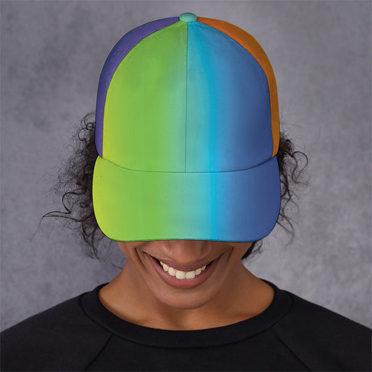 Rainbow Gradient Print Baseball Cap