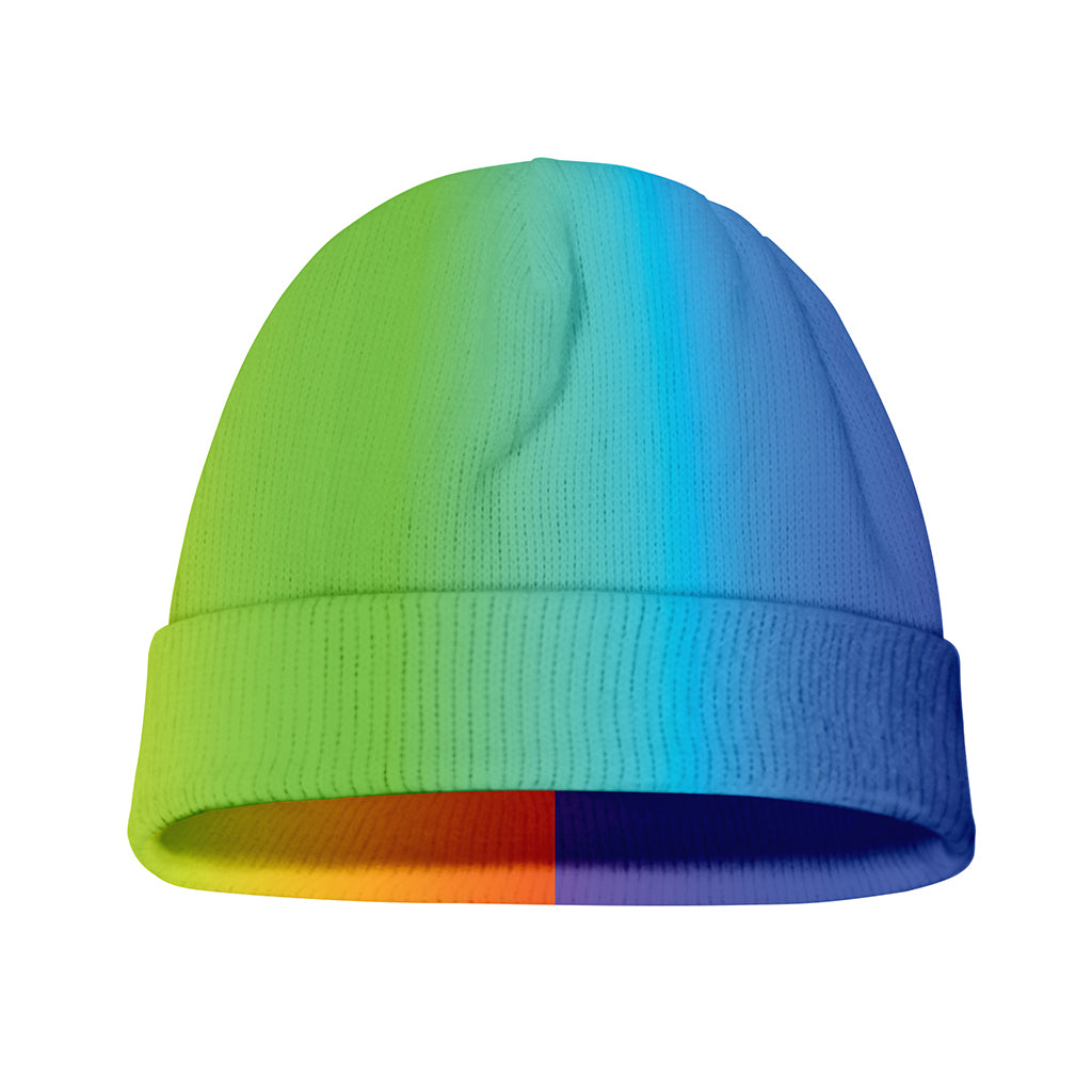 Rainbow Gradient Print Beanie