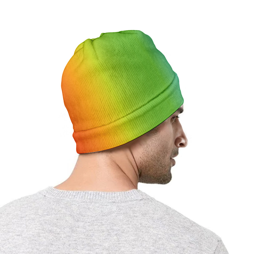 Rainbow Gradient Print Beanie