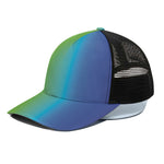 Rainbow Gradient Print Black Mesh Trucker Cap