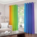 Rainbow Gradient Print Dimout Grommet Curtains