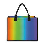Rainbow Gradient Print Canvas Tote Bag